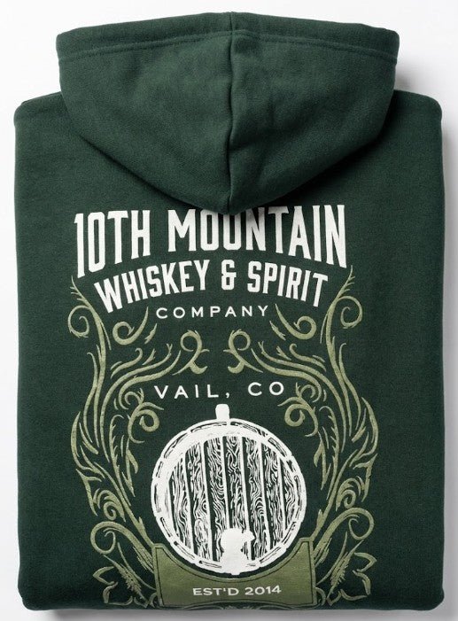 Green Zip Up Hoodie - 10th Mountain Whiskey