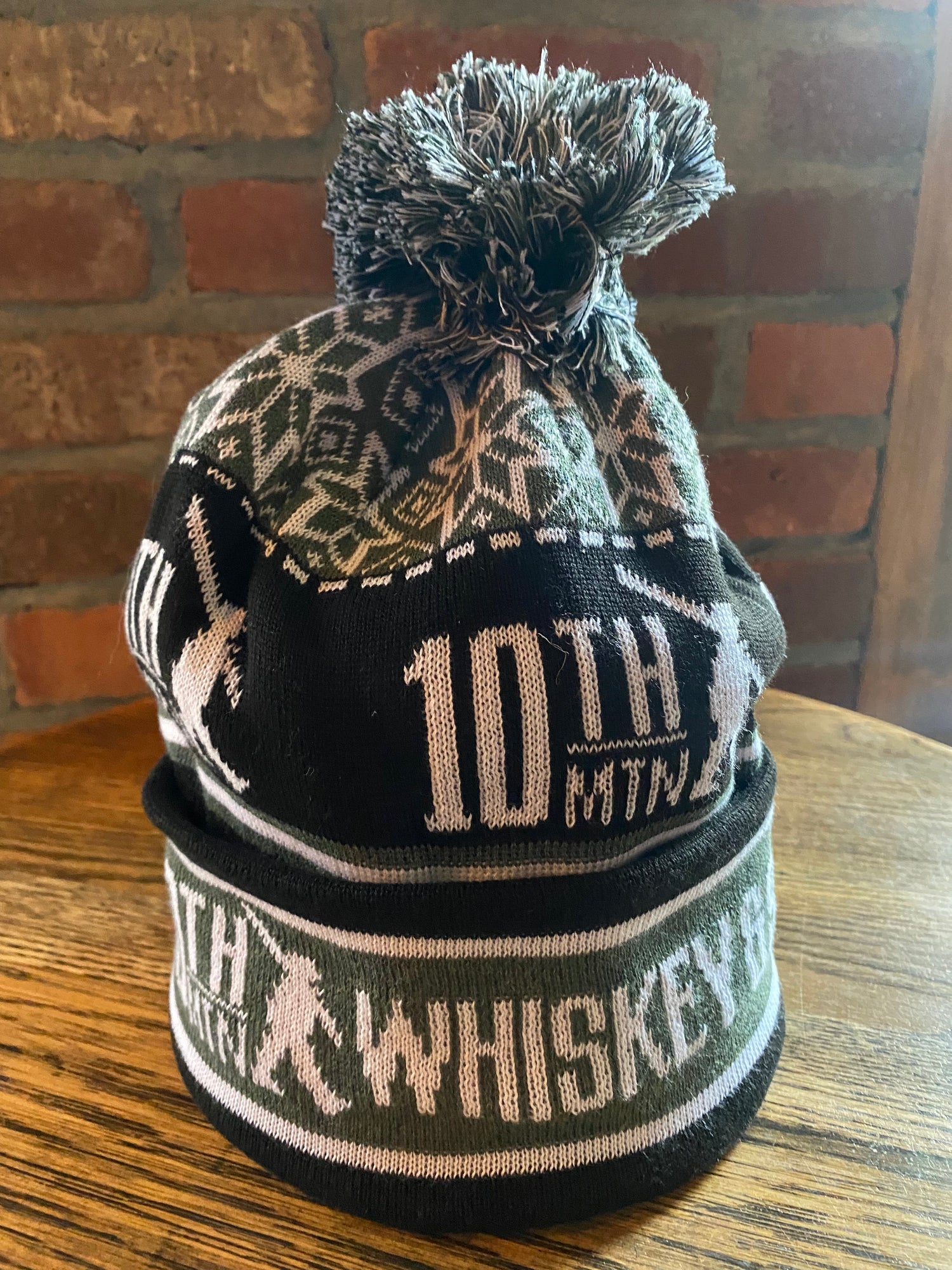10th Mountain Black & White Snowflake Beanie - 10th Mountain Whiskey