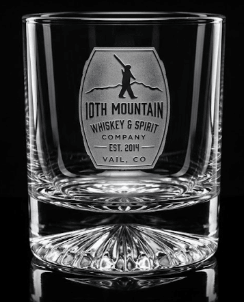 10th Mountain Crystal Rocks Glass - 10 ounces - 10th Mountain Whiskey