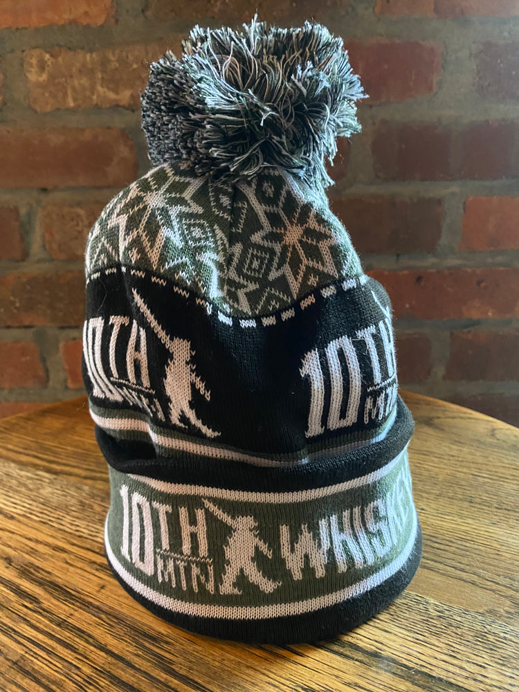 10th Mountain Black & White Snowflake Beanie