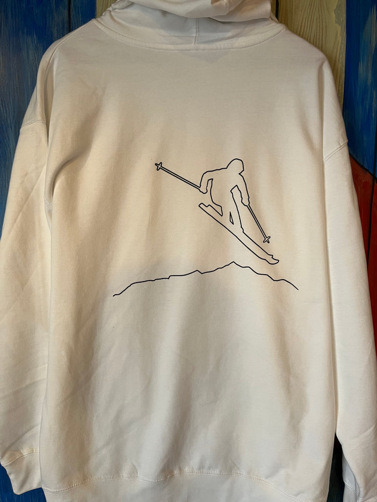 Skier White Pullover Hoodie