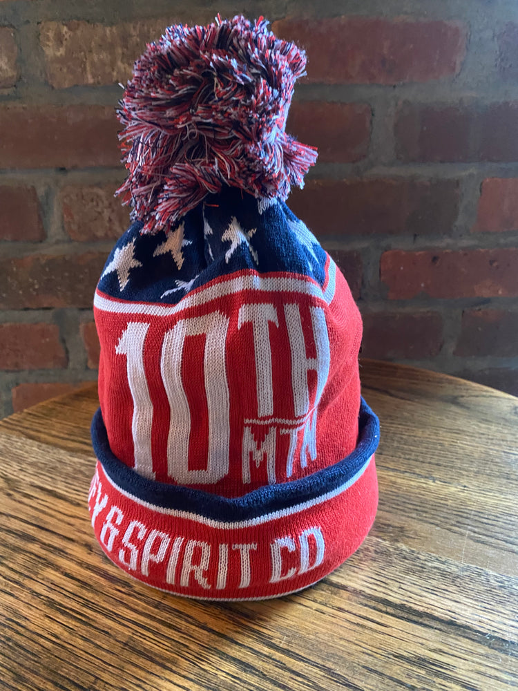 10th Mountain Whiskey Red White & Blue Beanie with Stars