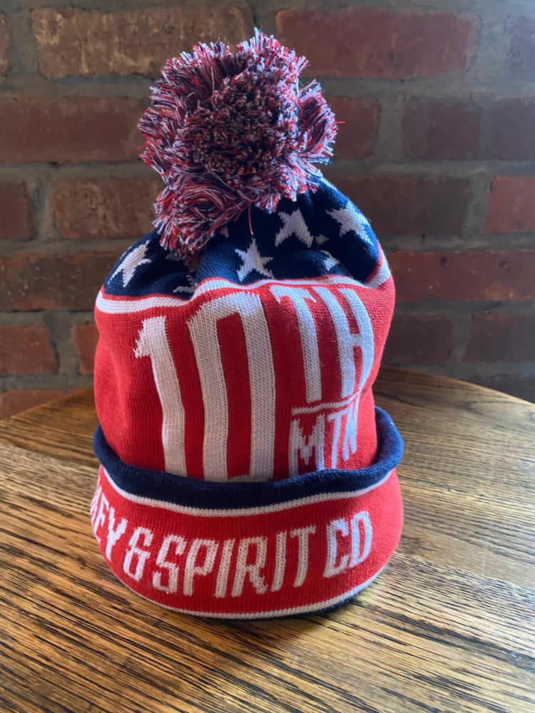 10th Mountain Whiskey Red White & Blue Beanie with Stars