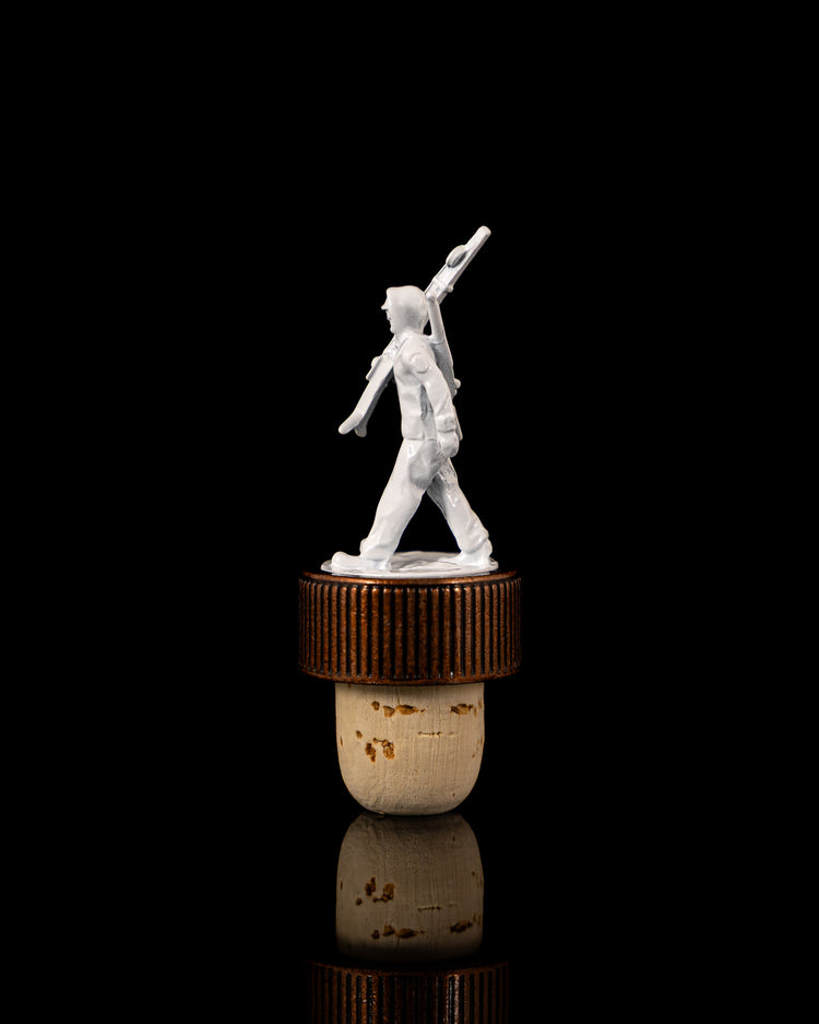 10th Mountain Whiskey Soldier Cork Bottle Topper for Rye, Potato Vodka, or Single Malt