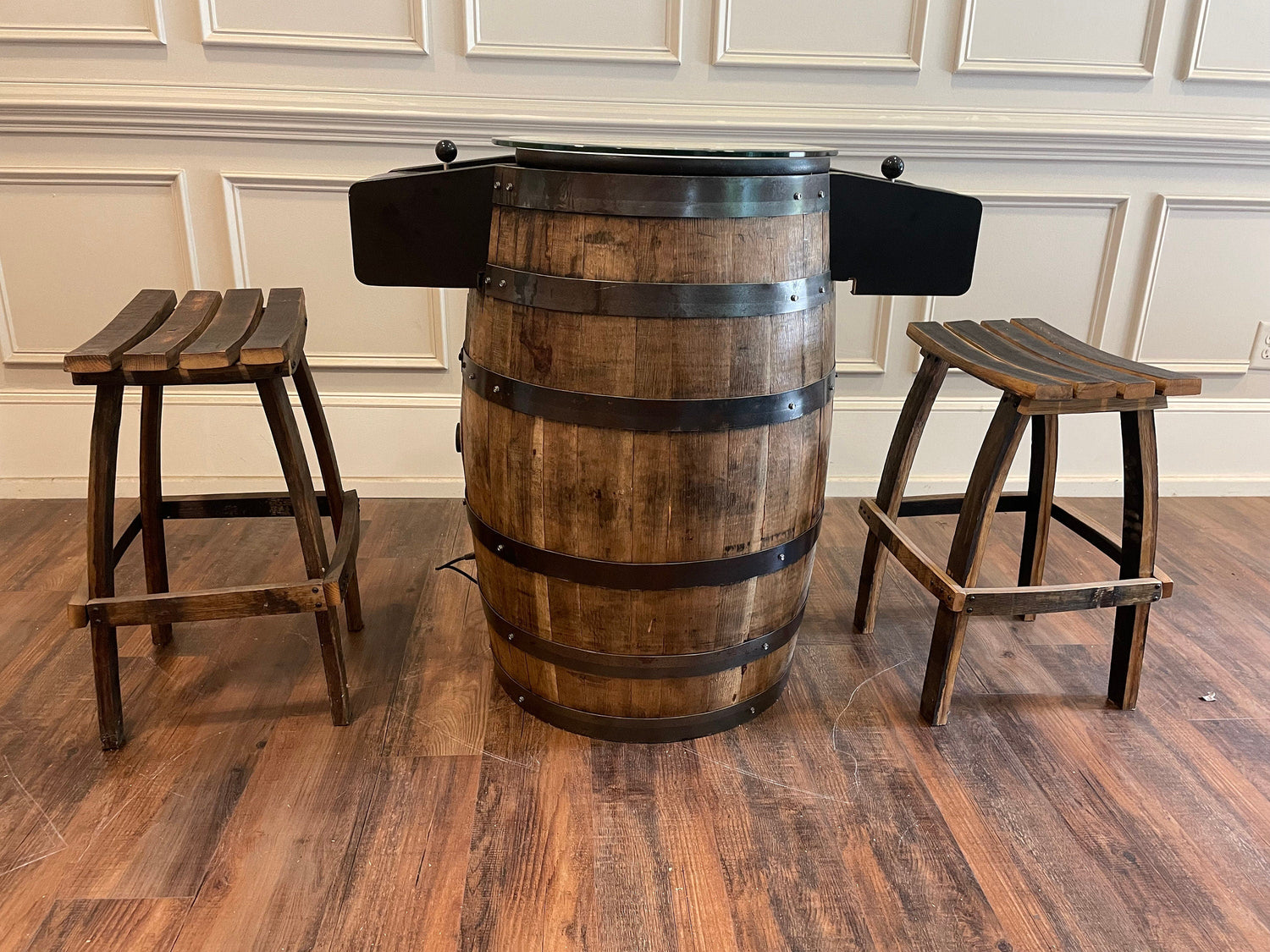 Bourbon Barrel Arcade Table - 60 Retro 8 bit Games Included - 10th Mountain Whiskey