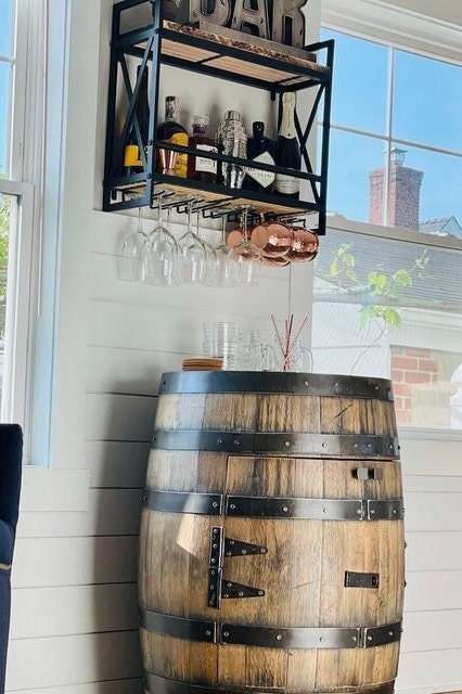Bourbon Barrel Cabinet with multicolor LED's - engraving available - 10th Mountain Whiskey