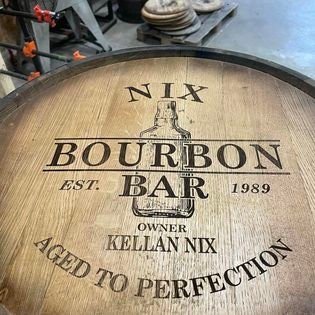 Bourbon Barrel Cabinet with multicolor LED's - engraving available - 10th Mountain Whiskey