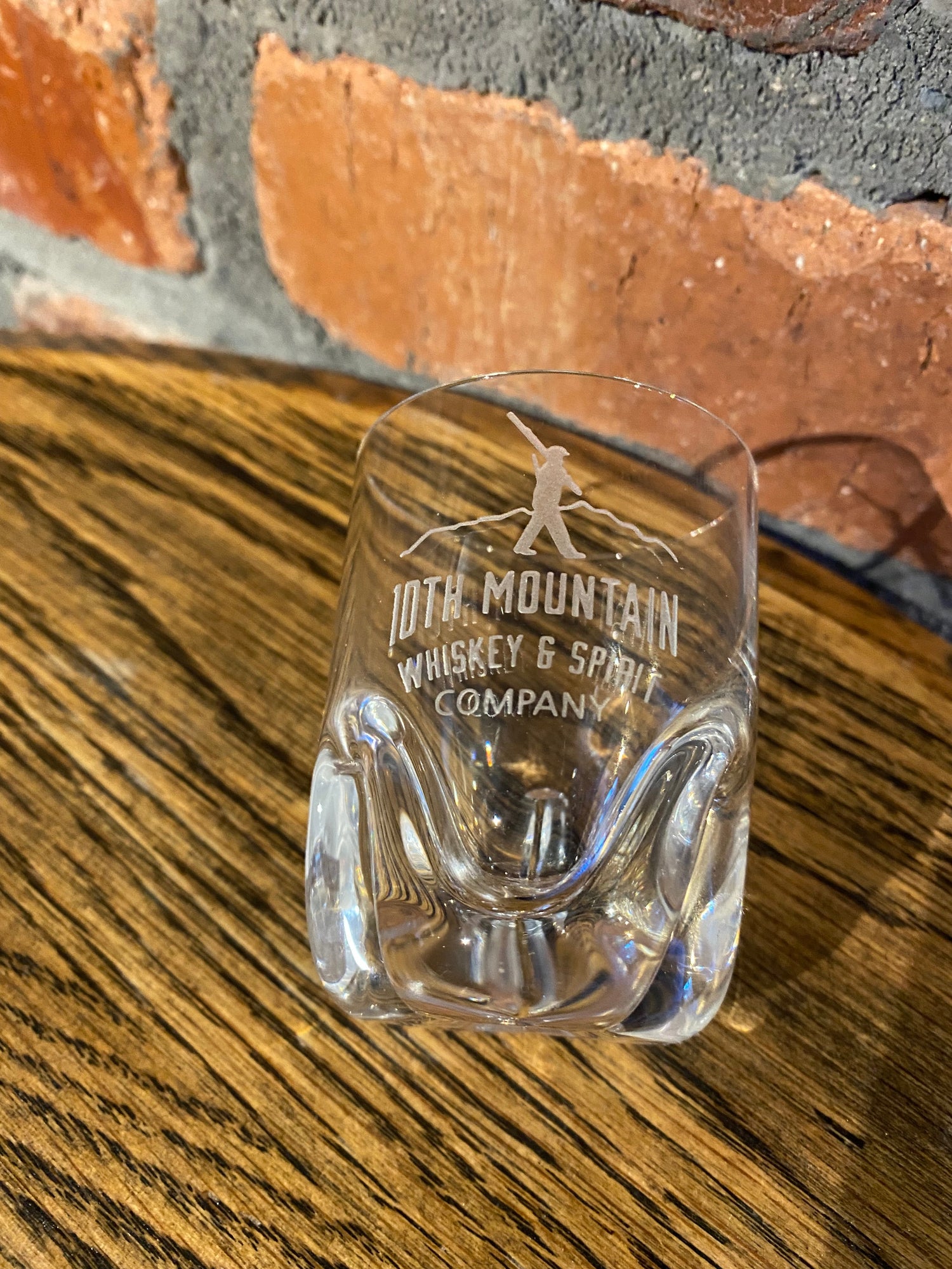 Etched Shot Glass - 10th Mountain Whiskey