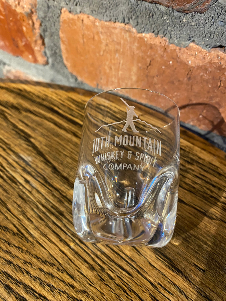 Etched Shot Glass - 10th Mountain Whiskey