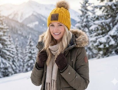 Golden Fur Pom Beanie - 10th Mountain Whiskey
