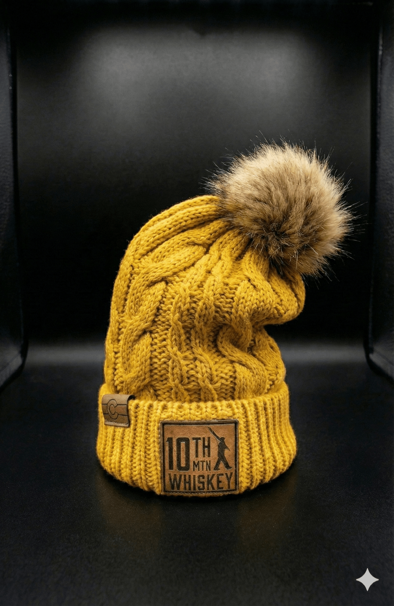 Golden Fur Pom Beanie - 10th Mountain Whiskey
