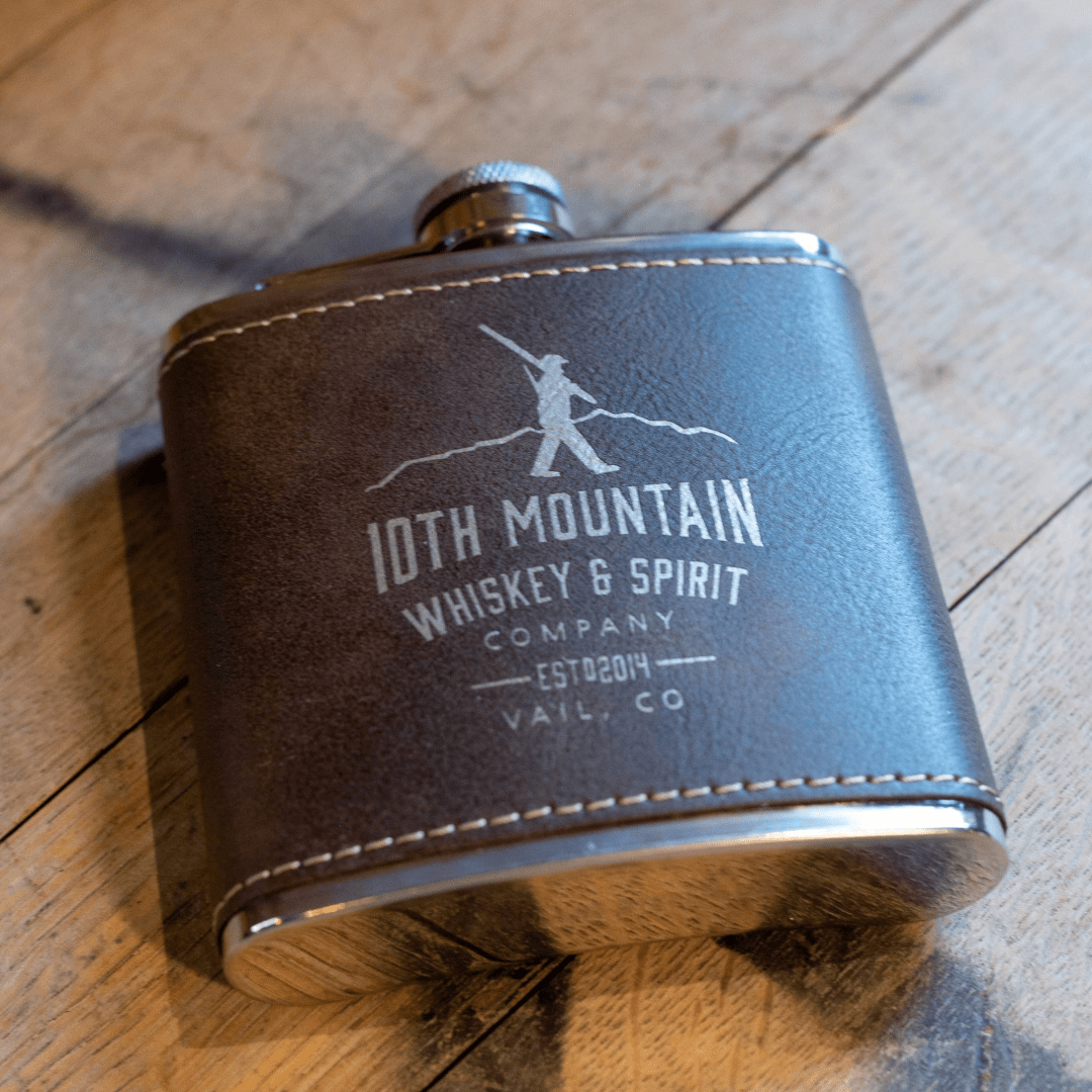 Leather Flask - 10th Mountain Whiskey