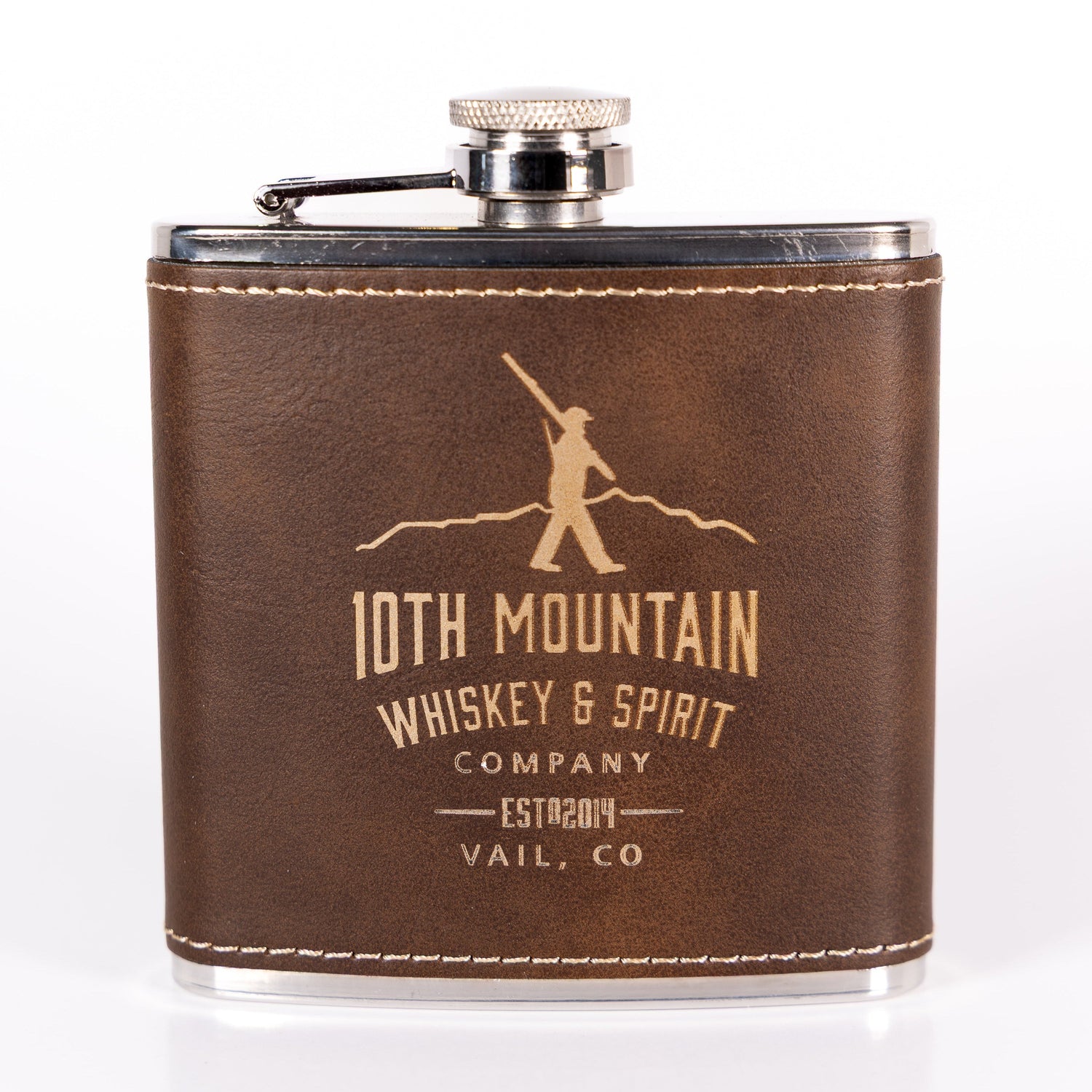 Leather Flask - 10th Mountain Whiskey