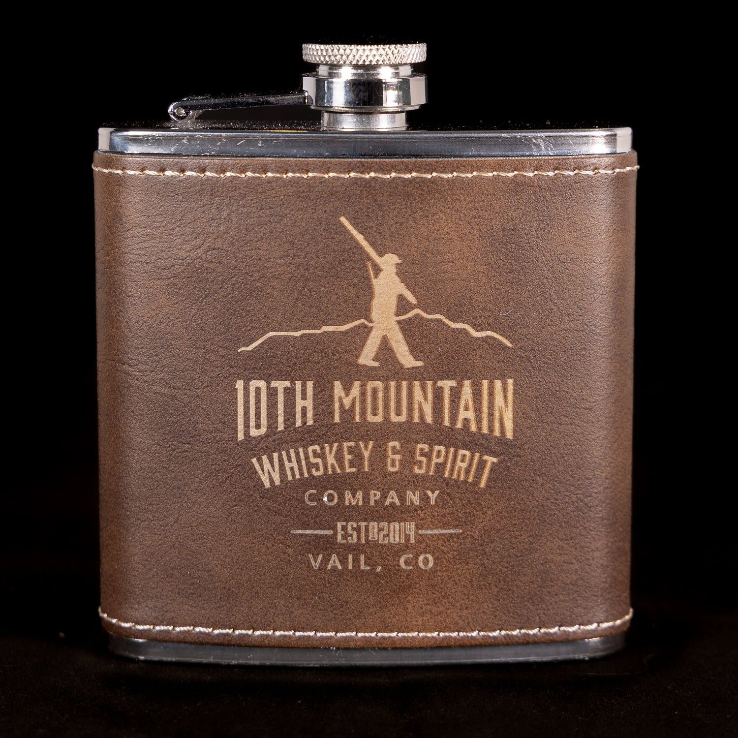 Leather Flask - 10th Mountain Whiskey