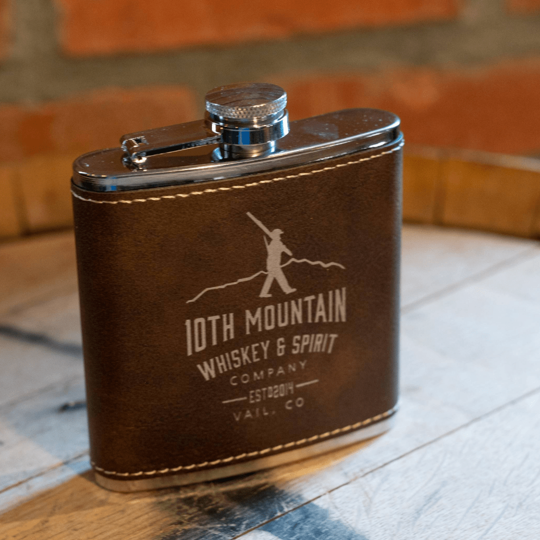 Leather Flask - 10th Mountain Whiskey