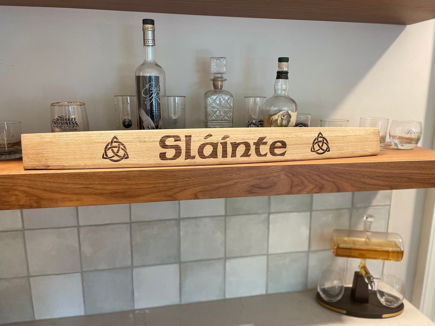 Slainte - Laser engraved bourbon barrel stave - 10th Mountain Whiskey