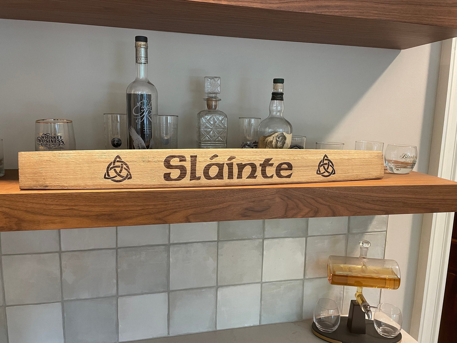 Slainte - Laser engraved bourbon barrel stave - 10th Mountain Whiskey