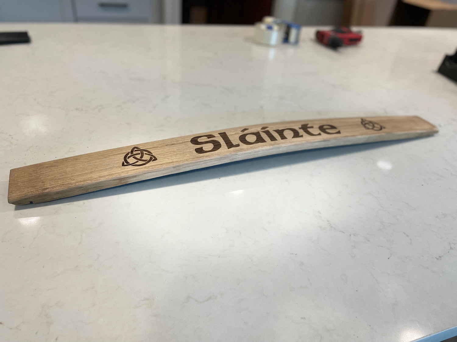 Slainte - Laser engraved bourbon barrel stave - 10th Mountain Whiskey
