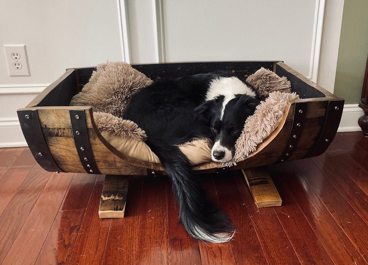 Whiskey Barrel Dog Bed - Josie approved! - 10th Mountain Whiskey