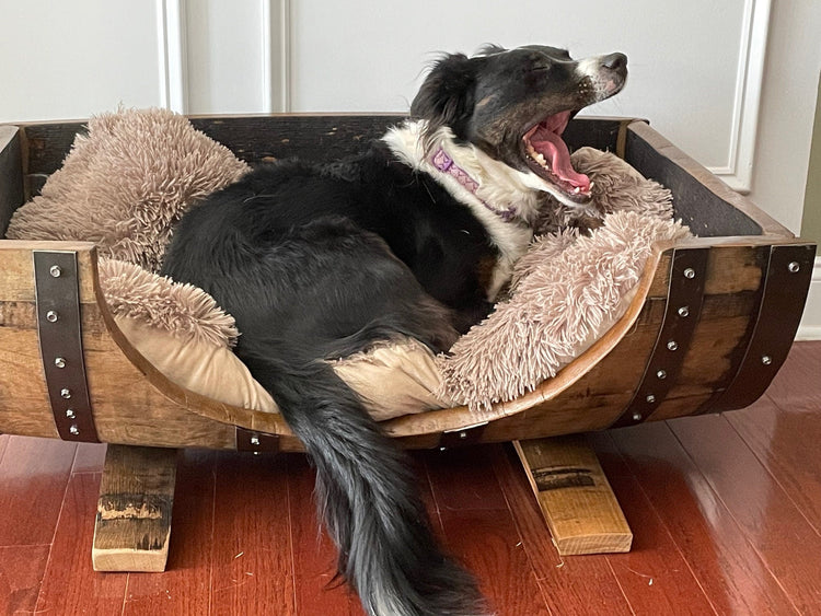 Whiskey Barrel Dog Bed - Josie approved! - 10th Mountain Whiskey