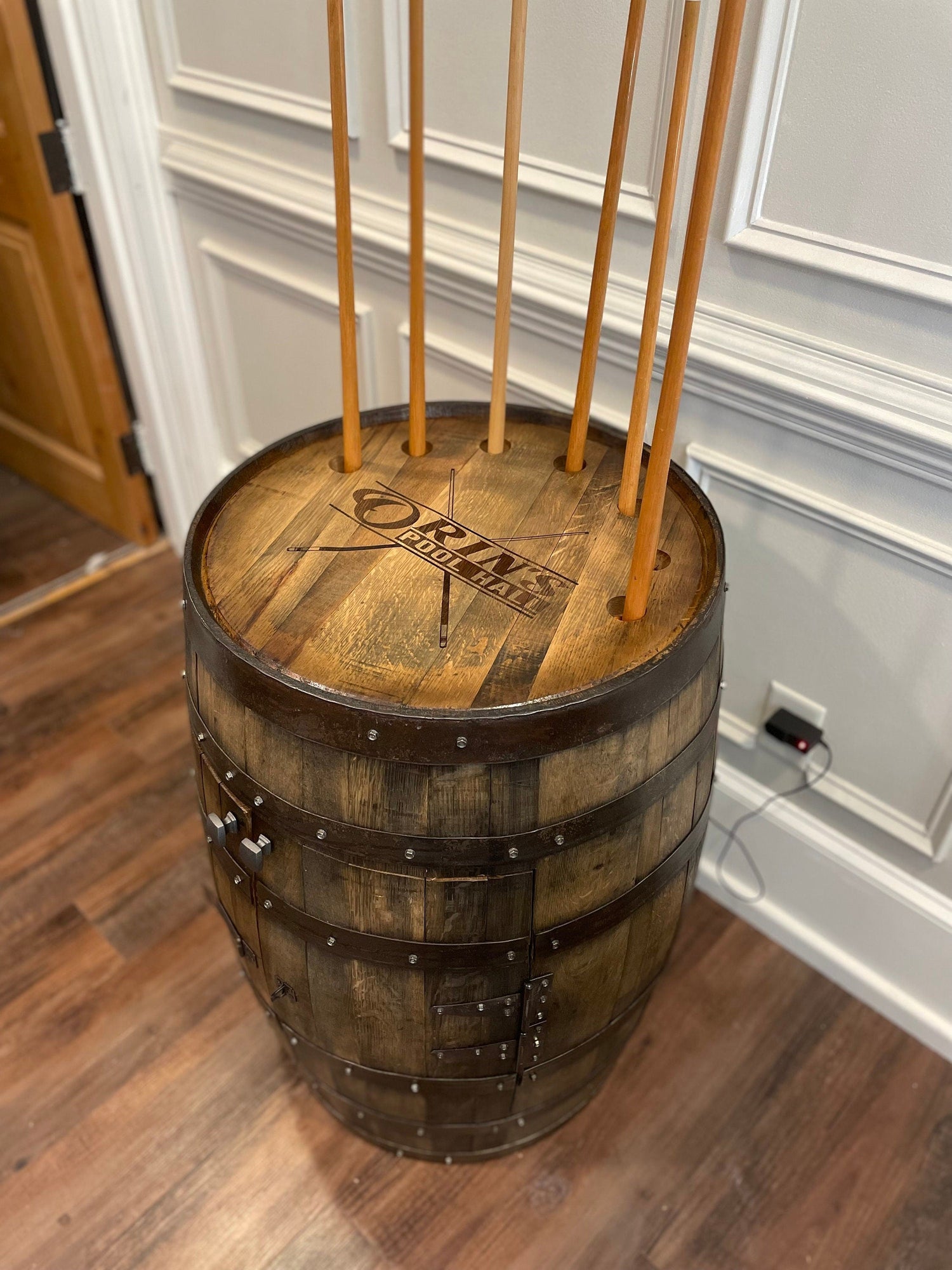 Whiskey Barrel Pool/Billiards Cabinet - 10th Mountain Whiskey