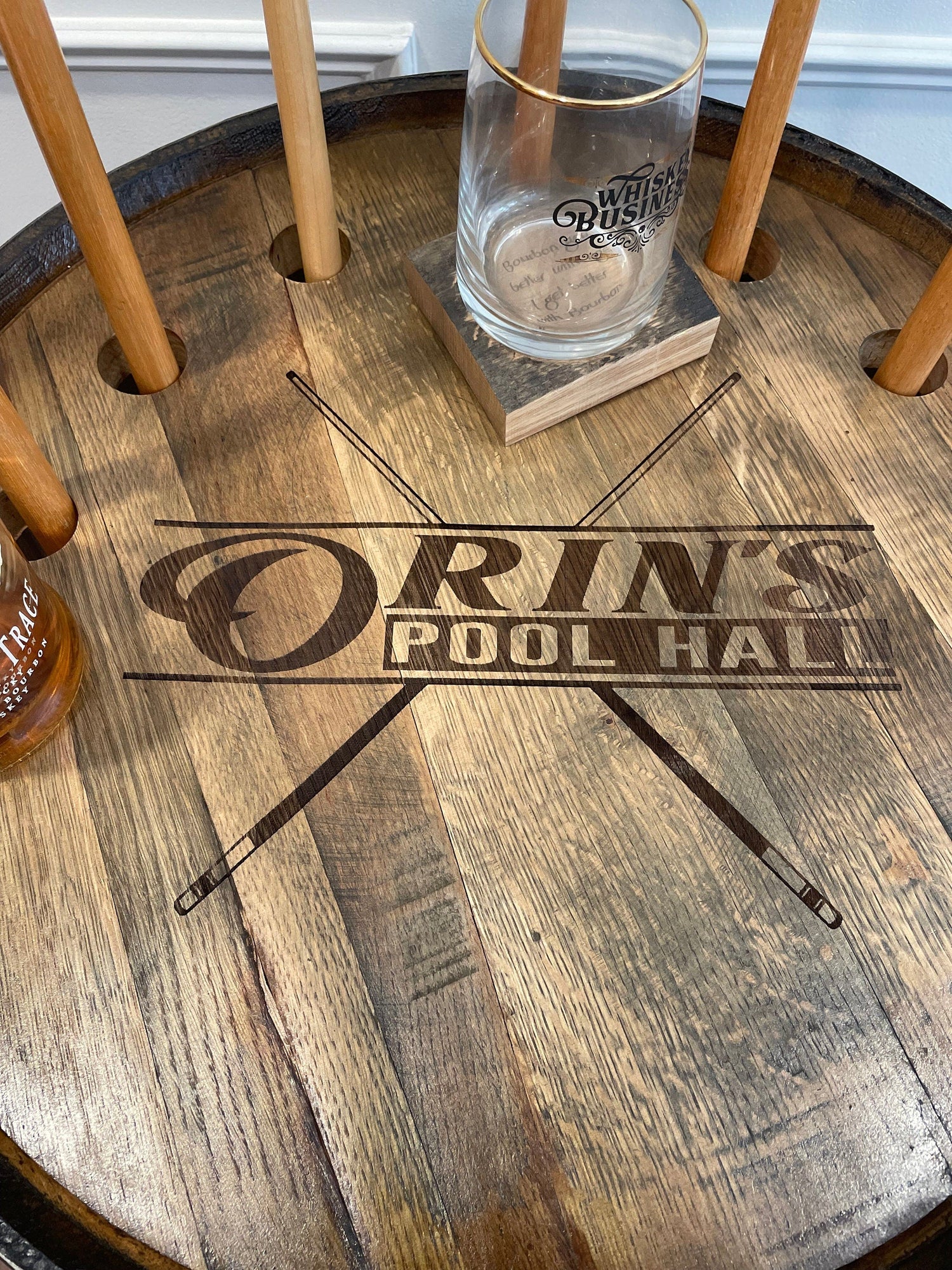 Whiskey Barrel Pool/Billiards Cabinet - 10th Mountain Whiskey